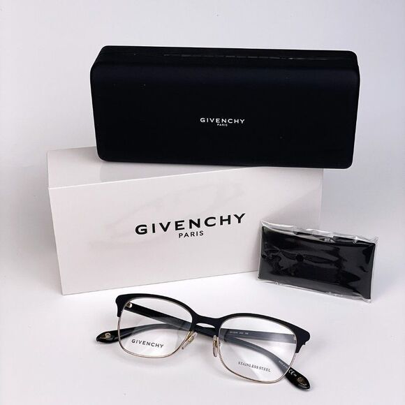 NEW Givenchy GV0076 2M2 Black Gold Rectangle Women Eyeglasses - Picture 10 of 11